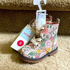 Cat & Jack “Giovanna” floral combat boots